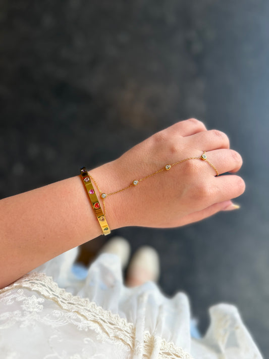 Rainbow Heart Bangle
