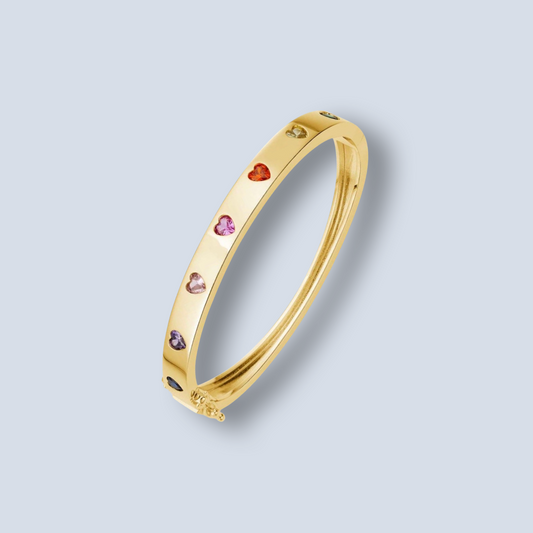Rainbow Heart Bangle
