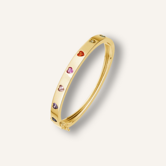 Rainbow Heart Bangle